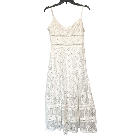 NSR Crochet Lace Midi Dress In White / Black - Size Small - NWT - Picture 4 of 6